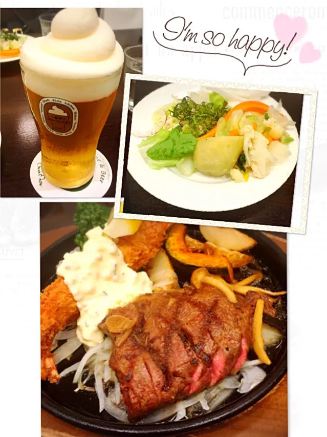 娘とランチ♡
エビフライ&ビーフステーキ|きいこさん