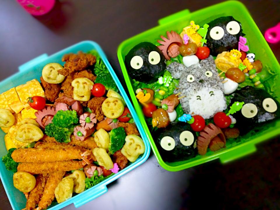 ☆小3娘運動会お弁当☆トトロとまっくろくろすけ☆