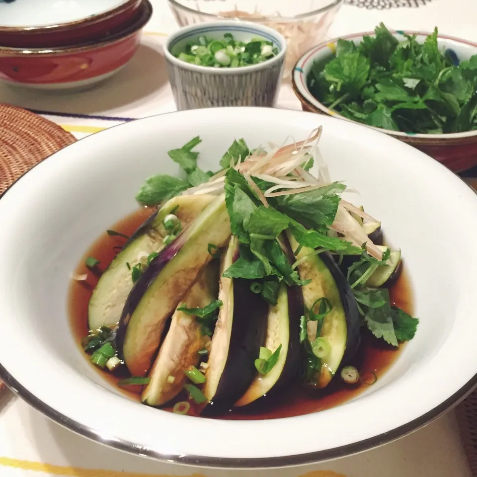 泉州水茄子を薬味と麺つゆで|麻紀子さん