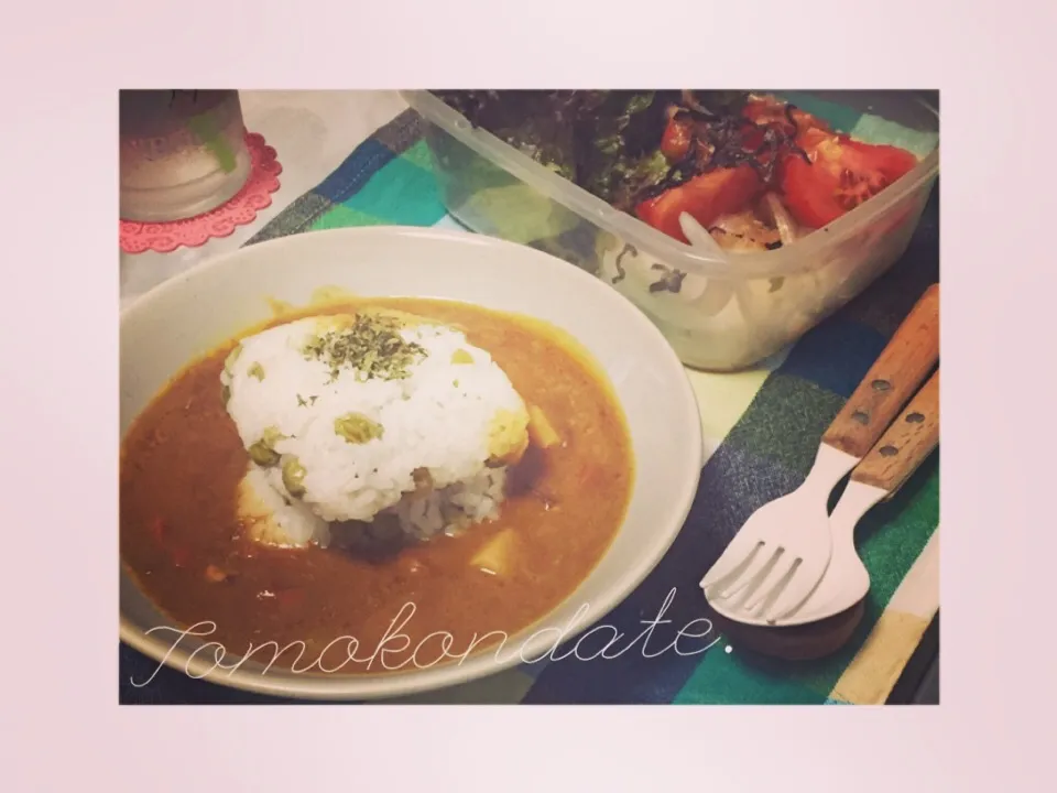 豆ごはんでカレー🍛♡|🇯🇵ともこちゃん。さん