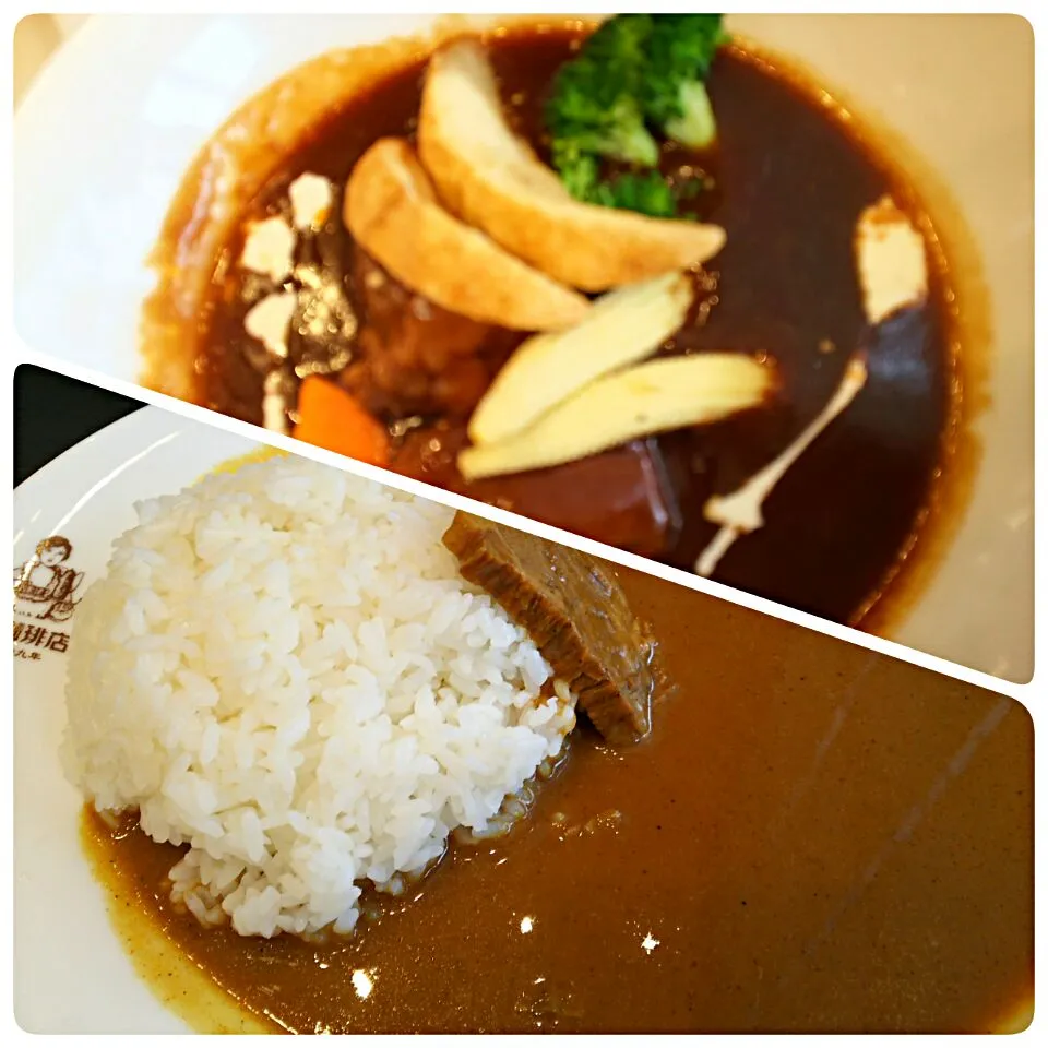 娘とランチ☀🍴 
丸福珈琲店  カレーとビーフシチュー|hamamaさん