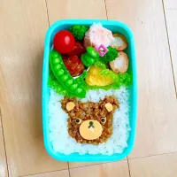 ドライカレー弁当  性懲りもなくくま(ฅ•ㅅ•ฅ)