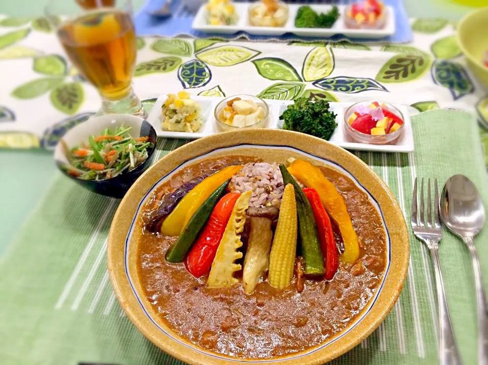 Snapdishの料理写真:夏野菜カレーランチ🍅|ゆりねかふぇさん