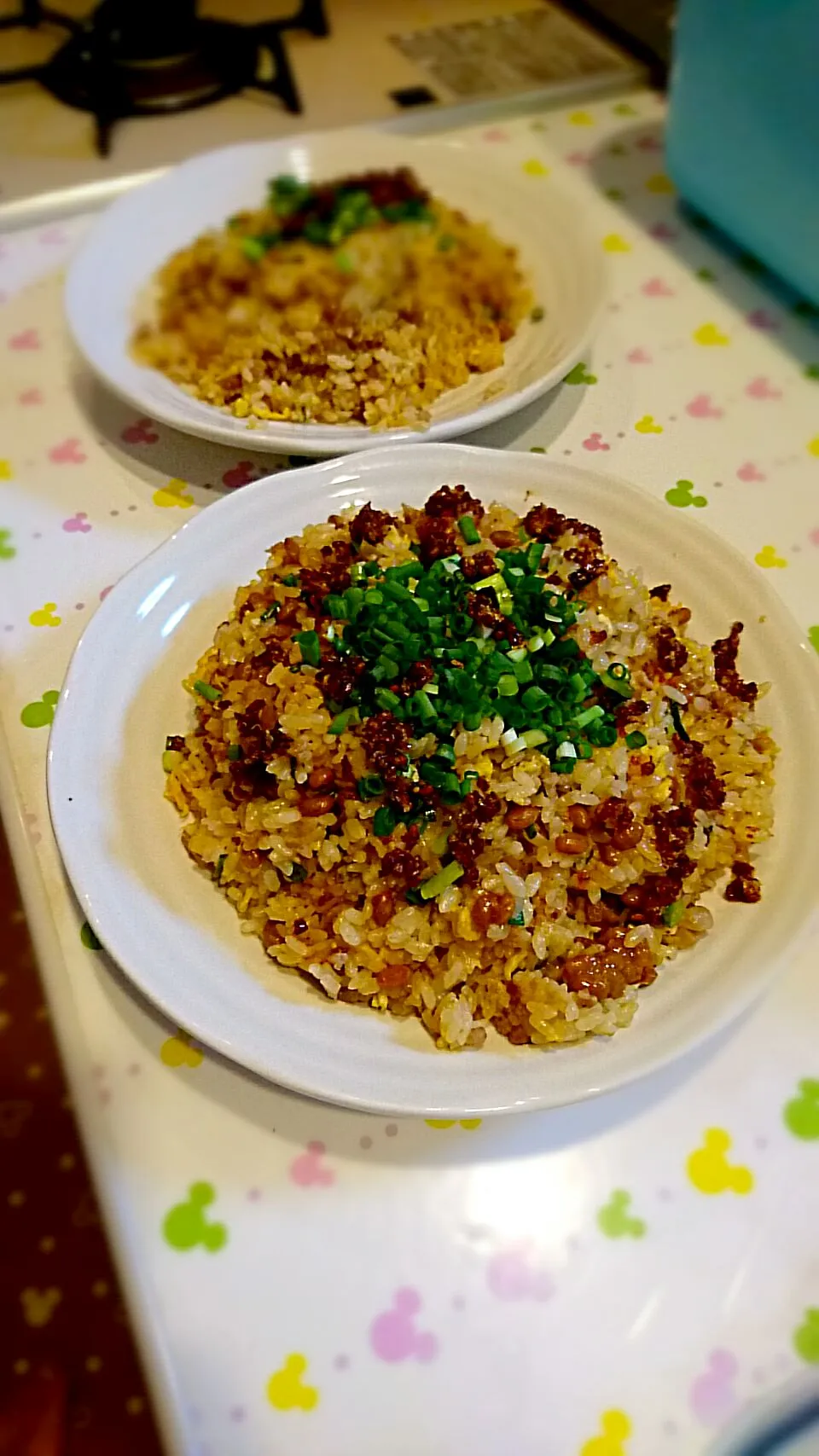 Snapdishの料理写真:納豆チャーハン|よちやまさん