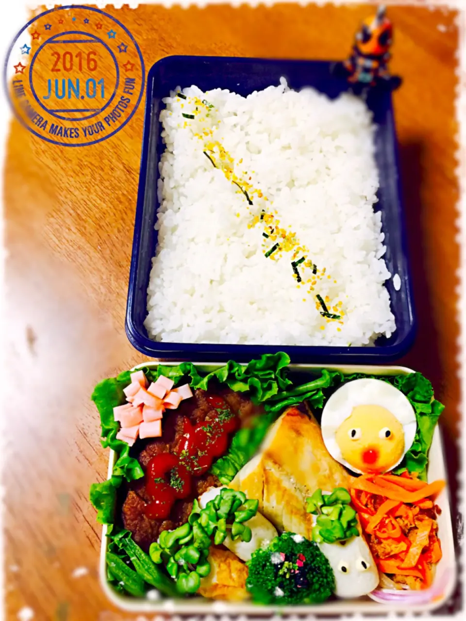 Snapdishの料理写真:6月1日(水)のお弁当٩(♡▽♡ )۶|sarusanさん