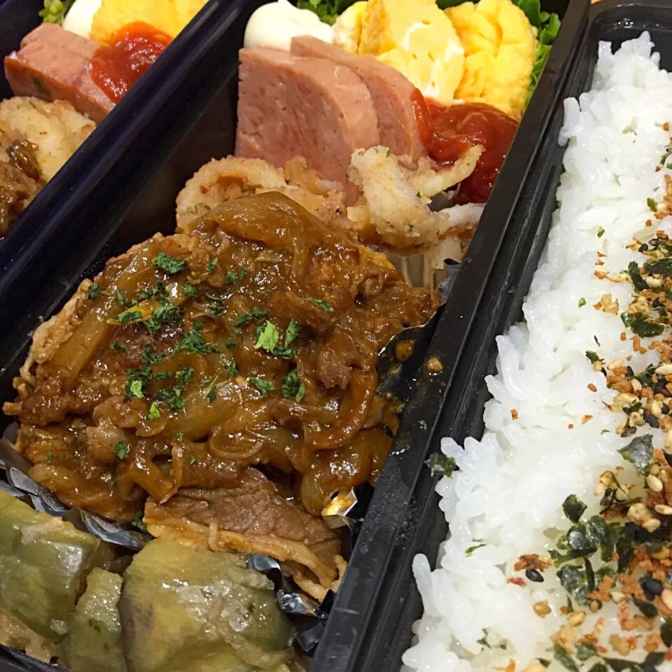 Snapdishの料理写真:今日の親父弁当！|沖縄「ピロピロ」ライフさん