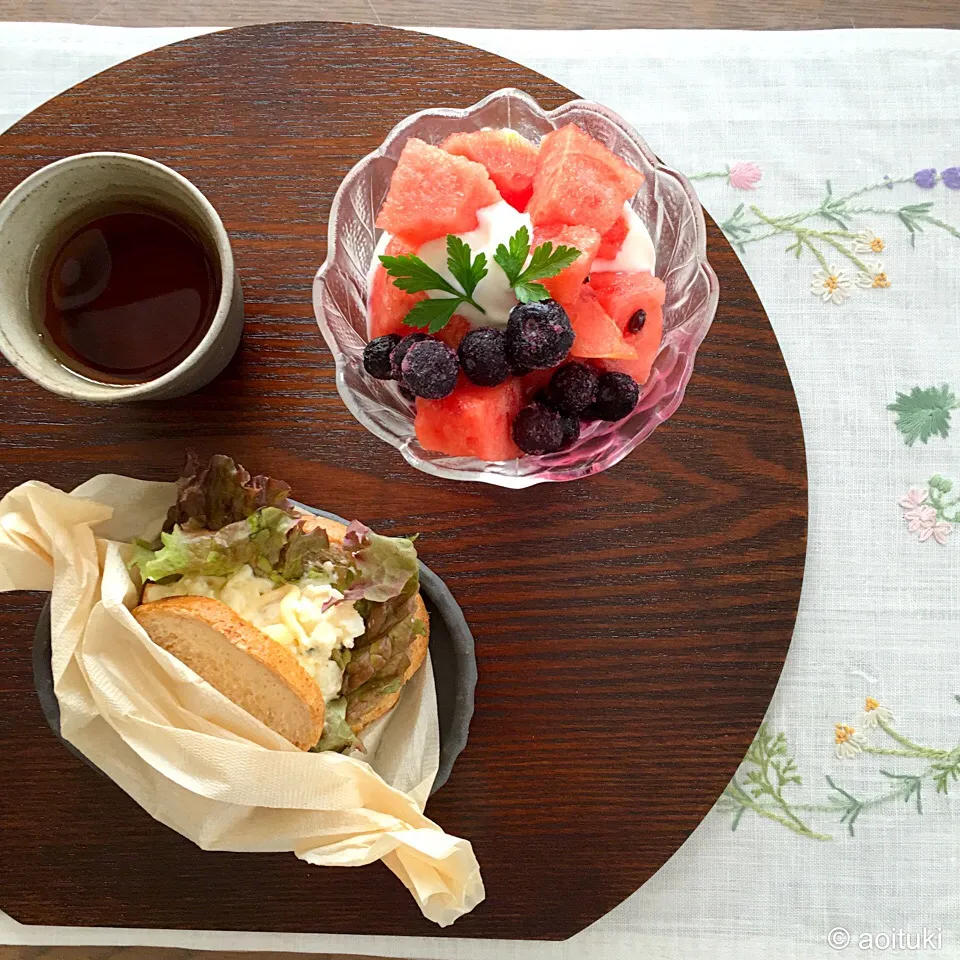 Snapdishの料理写真:今年初 スイカヨーグルト🍉🍉🍉
主食にしてもいいくらい
スイカ大好きです。|mamさん