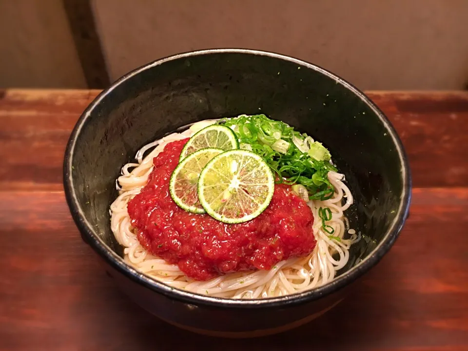 トマトサルサぶっかけ2|半田手延べそうめんの店 阿波や壱兆さん