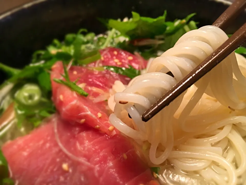 めばち鮪のねぎまみれそうめん8|半田手延べそうめんの店 阿波や壱兆さん