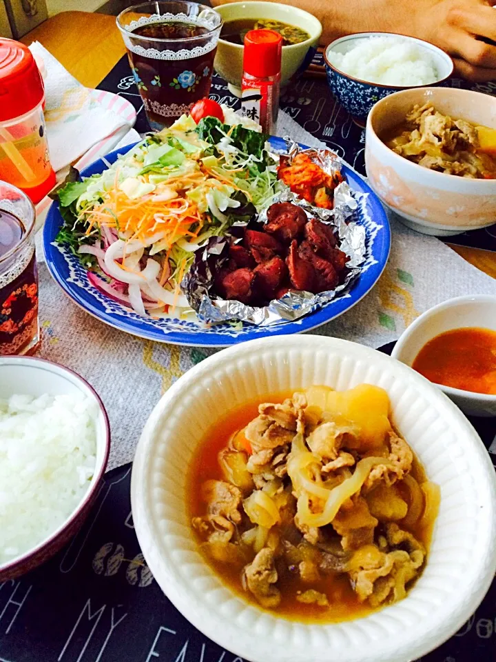 肉じゃが砂肝夜ご飯|はるるさん