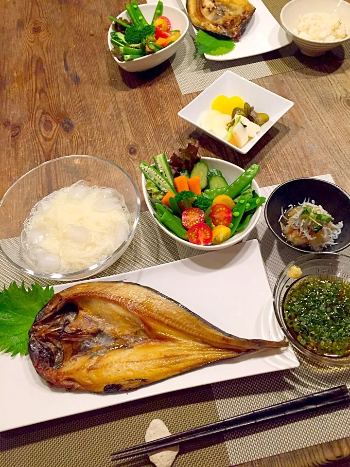 今日は焼き魚でヘルシー和食🍚🐟🍃|まみりんごさん