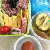 Snapdishの料理写真:6-3  【金弁当】毎日お弁当作らなきゃいけない生活でなくなり、何を入れていいか？迷います。|ルーピー🤐ど素人につき色々な面で勘弁して下さい。8歳の娘と夫と猫と犬とメダカと私の生活🤔さん