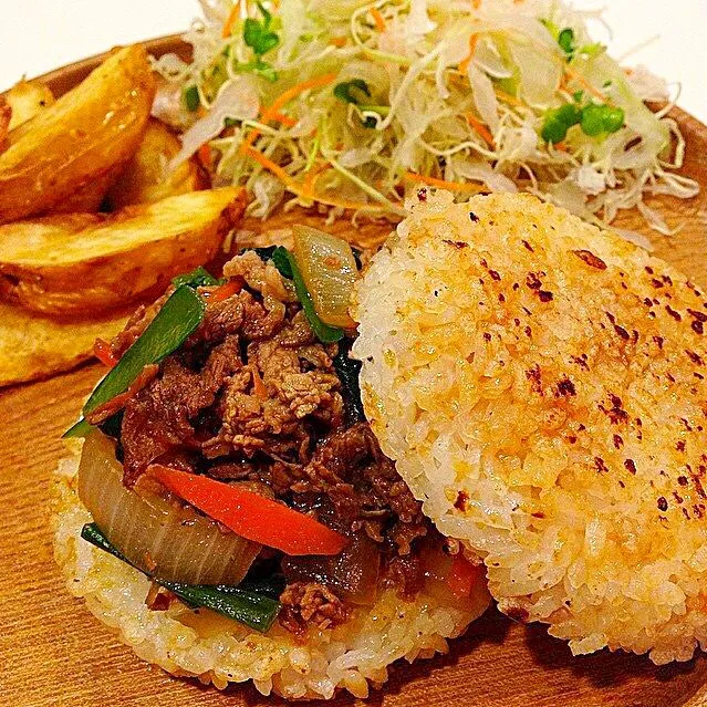 Snapdishの料理写真:Sukiyaki Rice Burger|Jaimie Alvarezさん