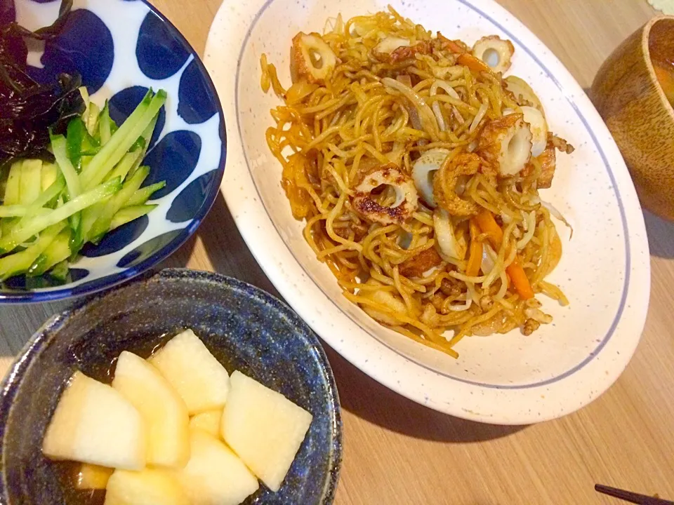 簡単焼きそばランチ|きむらゆりかさん