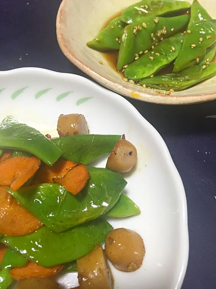 モロッコいんげんで二種類のおかず。
胡麻酢和え、醤油バター炒め。|岸野 令子さん