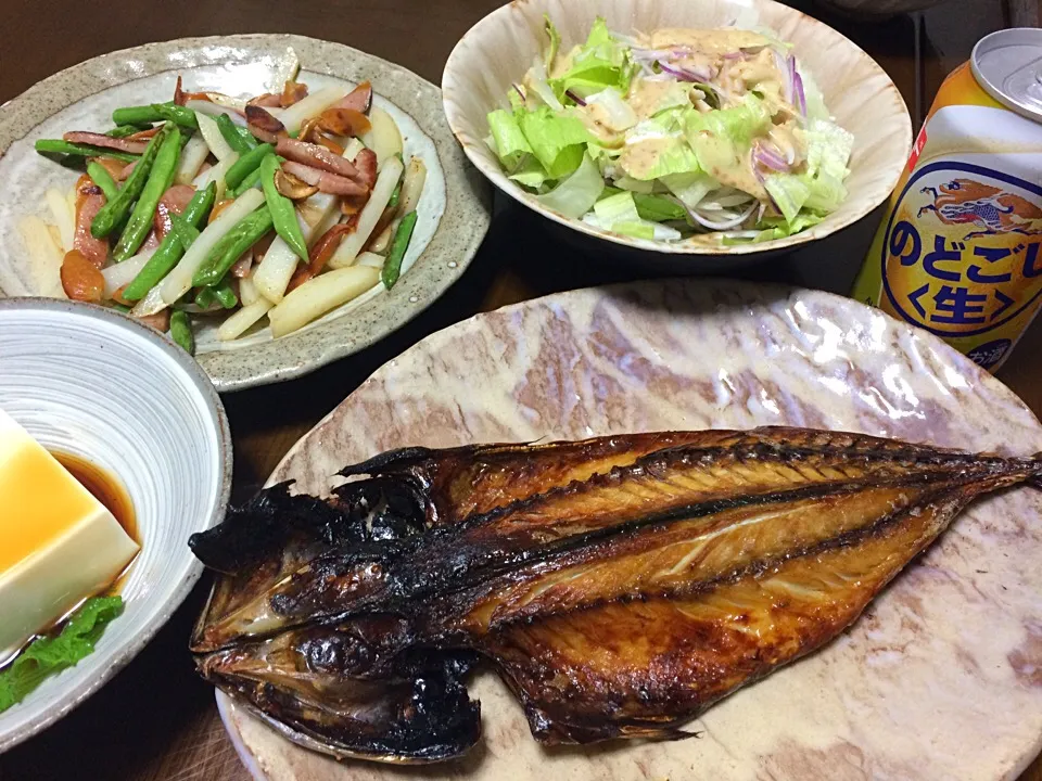 2016.6.2 鯖の干物で深夜の晩酌🍻🍻🍻|ゆみずさん