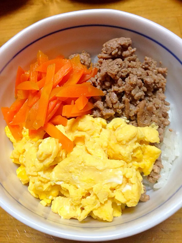 ３色丼〜(*ˊ˘ˋ*)｡♪:*°|マコトさん