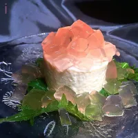 Snapdishの料理写真:冷奴の紫陽花風 【Hydrangea-style cold tofu】