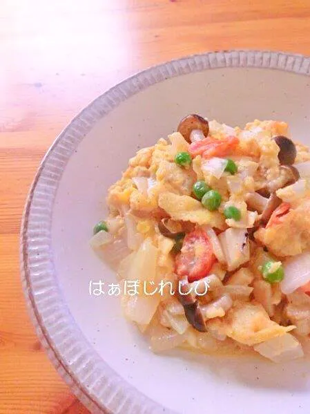 減塩♪新玉ねぎとしめじの卵とじ✿ by はぁぽじ｜簡単作り方/料理検索の楽天レシピ|はぁぽじさん