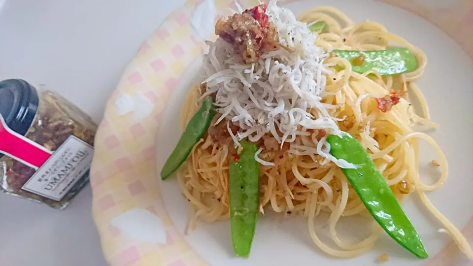 静岡で買った静岡産わさびとしらすの食べるオリーブオイルでパスタ|じょうさん