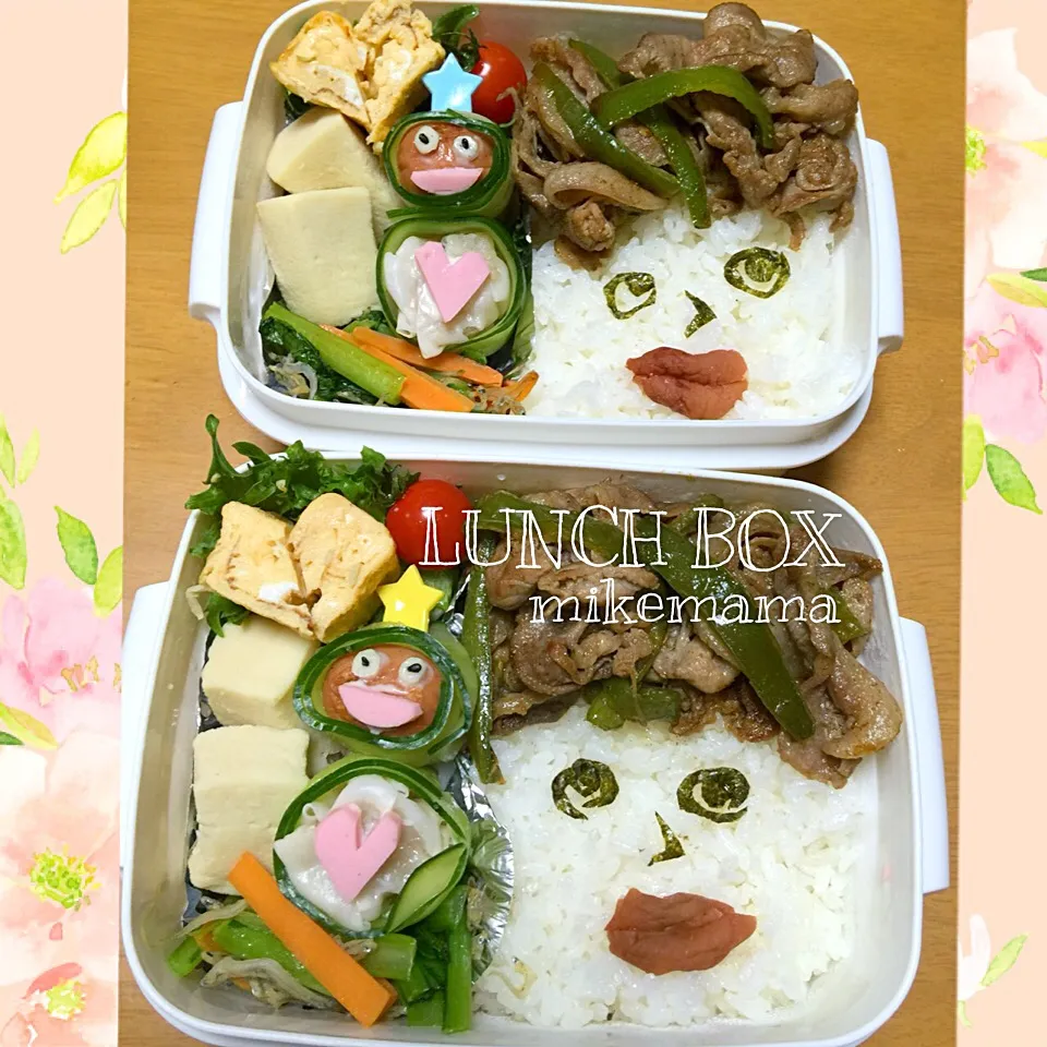 Snapdishの料理写真:旦那&息子弁当  グリーンカレー君|miyukiさん