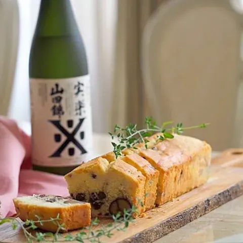 「特別純米酒 実楽山田錦 720ml」を使ってみたSnapdishの料理・レシピ写真:和栗とあずき日本酒風味のパウンドケーキ