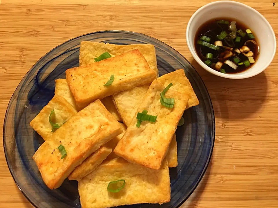 Crispy Tofu with garlic cider soy sauce|🌺IAnneさん