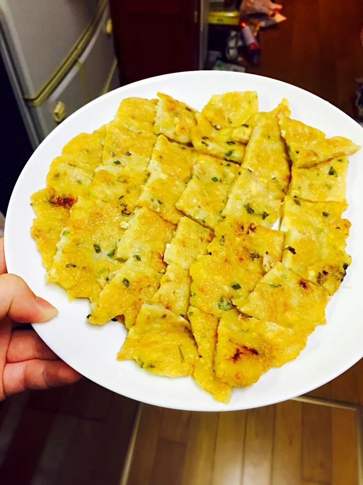 Snapdishの料理写真:◎豆腐とツナのもちもちチヂミ|みーさん