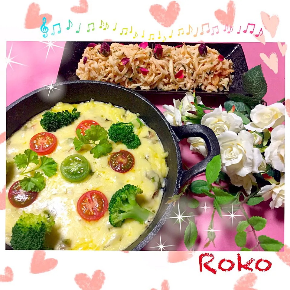 桜央里さんの料理 鯖缶とお野菜のチーズ焼き💖と切り干し大根の明太マヨ|ロコタンさん