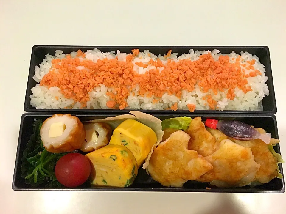 ササミの天ぷらのお弁当。|Chiharuさん