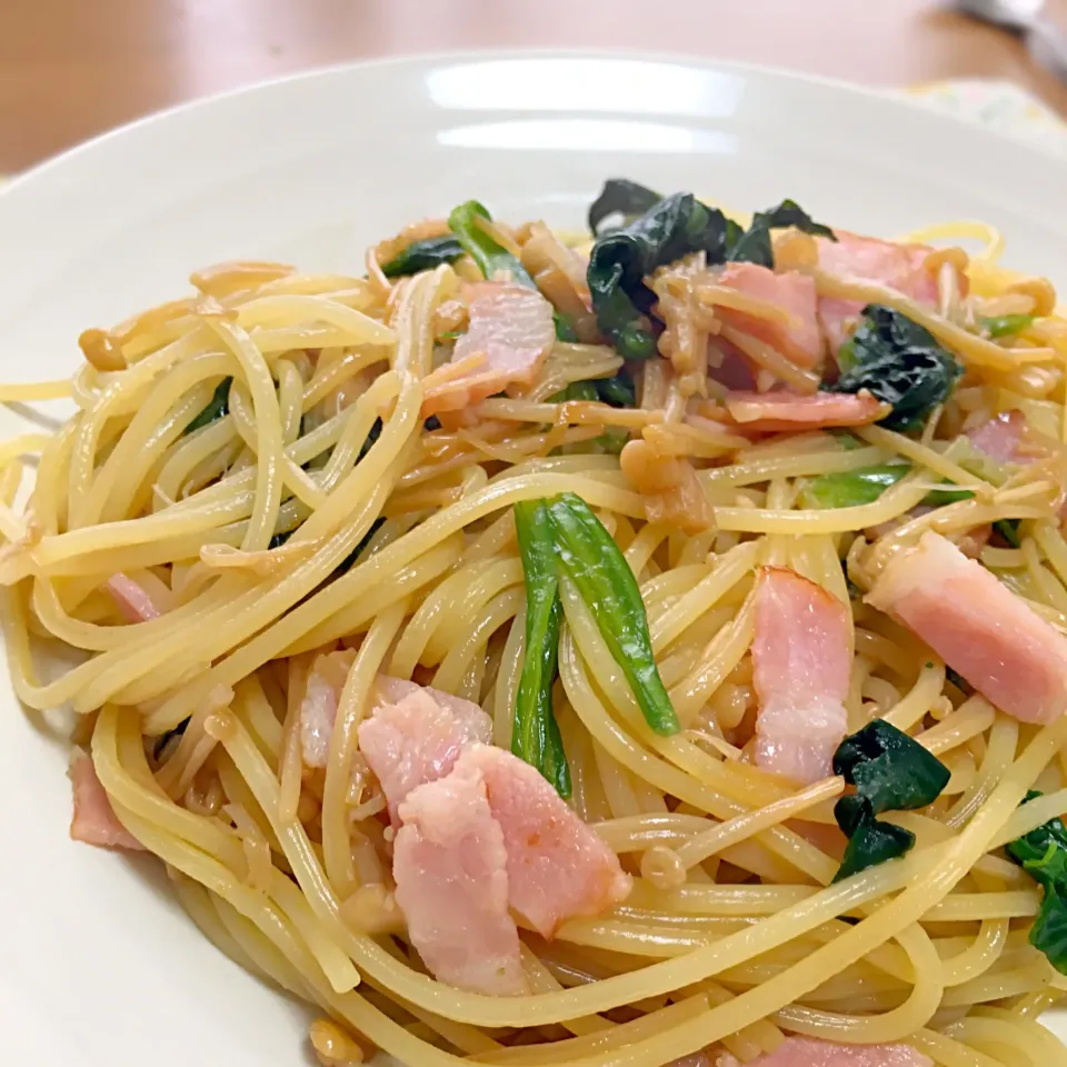 手作りなめたけの和風パスタ|ぽよぽよまゆかさん