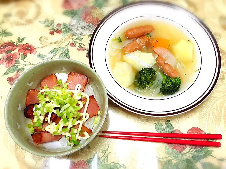 ポトフと焼き豚丼。|りりんちょさん