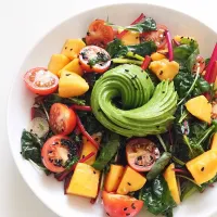 Mango, tomato and avocado salad