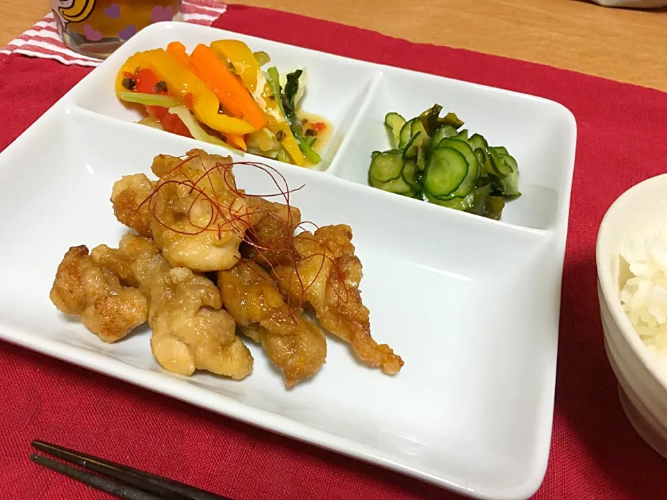 オイスター唐揚げ
きゅうりとワカメの酢の物
温野菜|まりさん