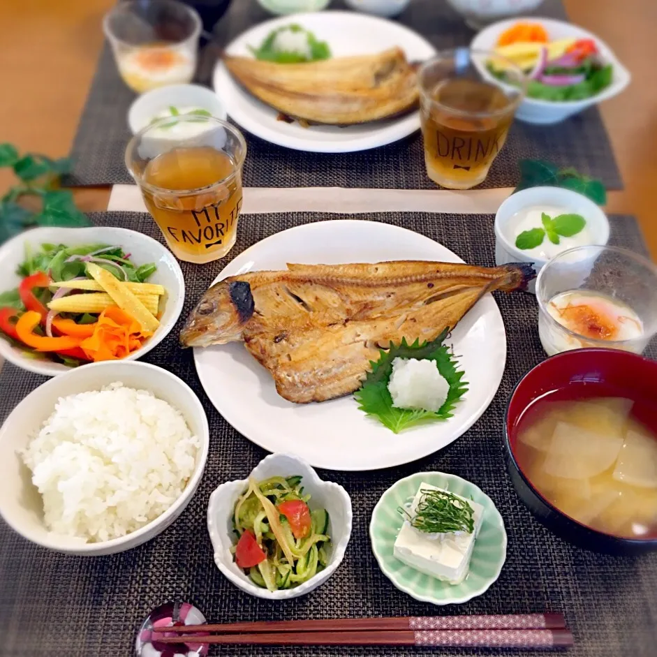 ほっけの開き定食🐟|むぎママさん