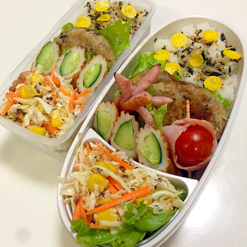 😋ひじきのハンバーグ弁当😋キヌアごはんで🌿|moyukitaさん