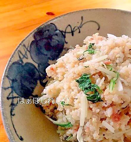 じゃこと梅と水菜の混ぜご飯✿ by はぁぽじ｜簡単作り方/料理検索の楽天レシピ|はぁぽじさん