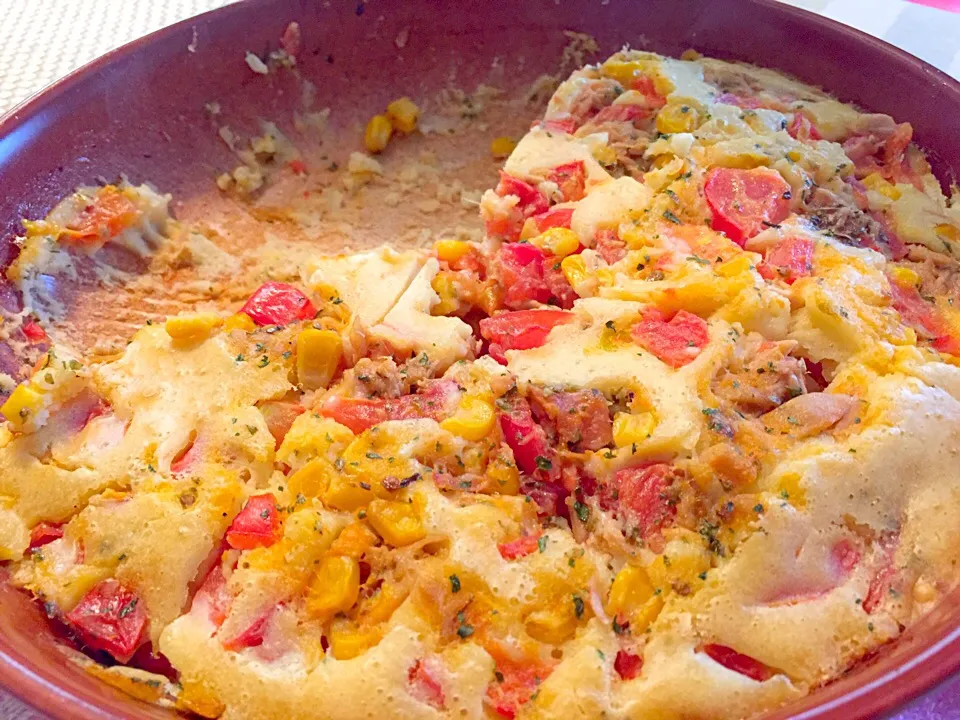 tuna pie with corn & tomatoe 
home made recipe|Amor Da Minha Vidaさん