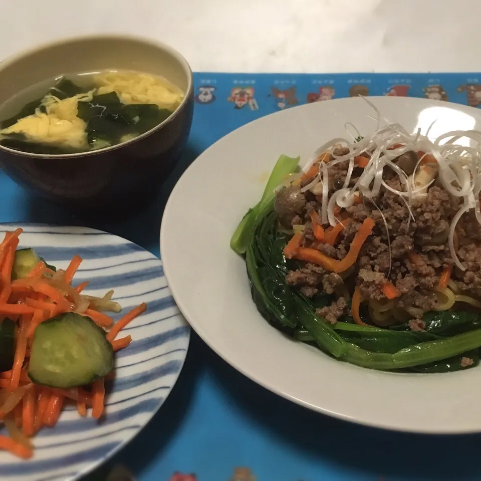 ときたま中華スープ・あえ麺・きゅうり中華マリネ|美也子さん