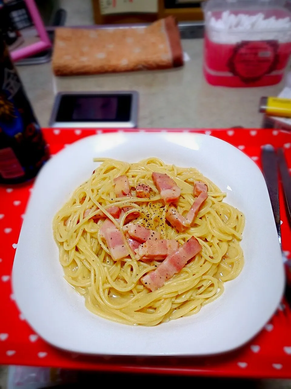 Snapdishの料理写真:簡単🌼カルボナーラ|せなちゃんさん