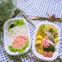 Snapdishの料理写真:紫陽花弁当|junさん