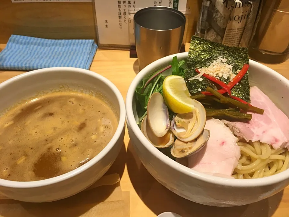 蛤のつけ麺@むぎとオリーブ銀座店|大塚寛之さん