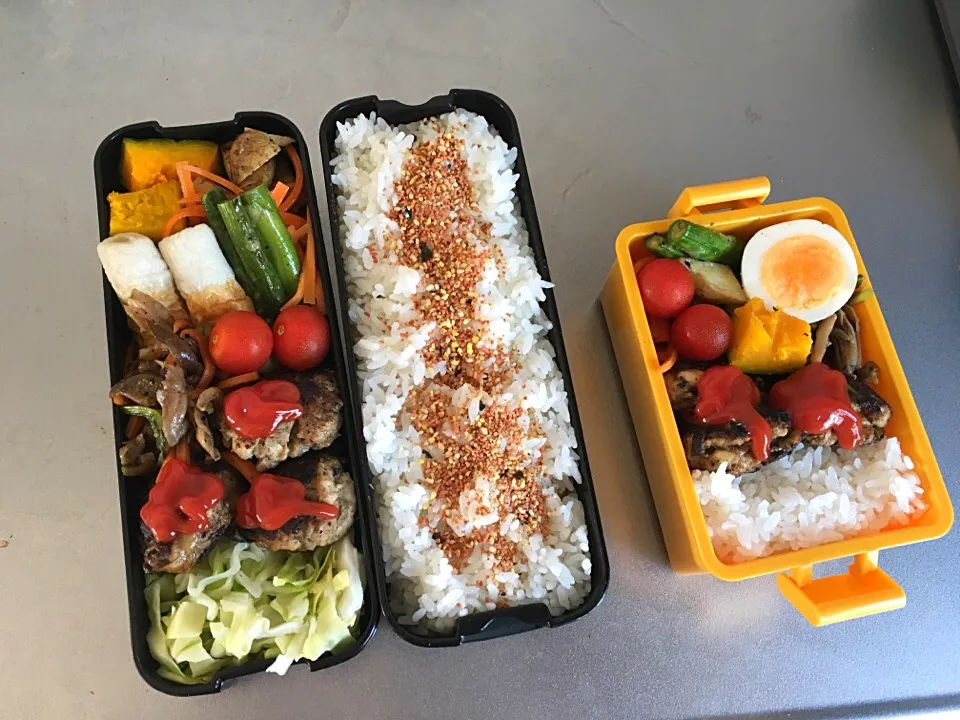 Snapdishの料理写真:16/06/10 彼弁当と自分弁当|あゆさん