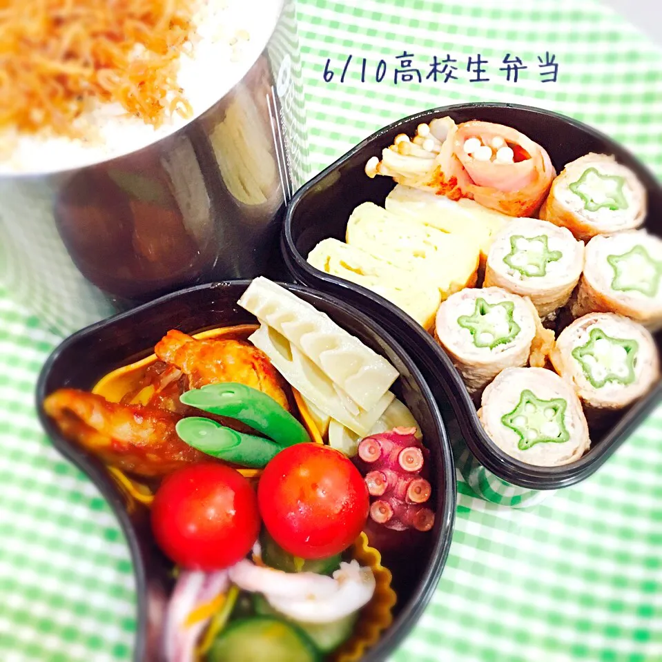 Snapdishの料理写真:6月10日(金)高校生男子弁当|みかりんさん