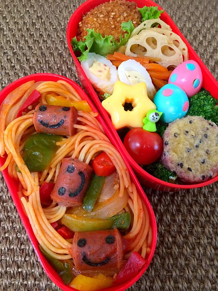 スパソーセー人ナポリタン弁当💖|ゆりねかふぇさん