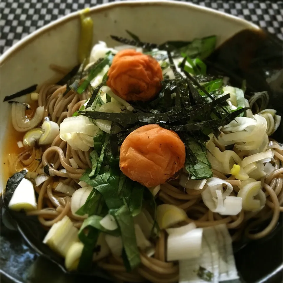 Snapdishの料理写真:最近お気に入りの
山形のとびきり蕎麦で
梅のせお蕎麦作りました*\(^o^)/*|Yuka Yasudaさん