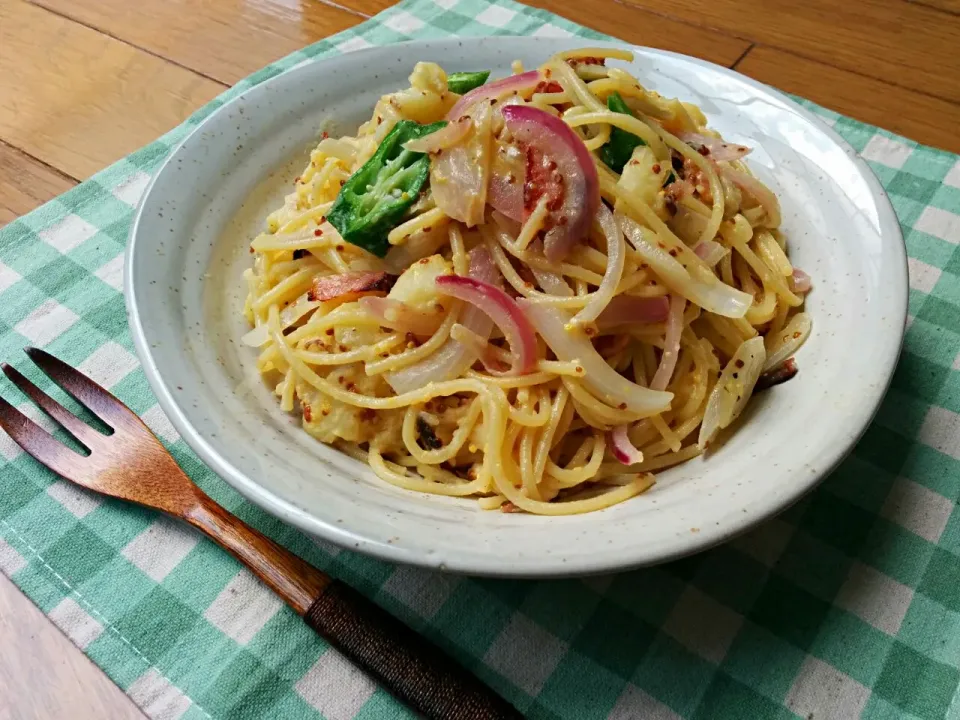 いろいろ野菜の
にんにくマスタードパスタ*|ことり*さん