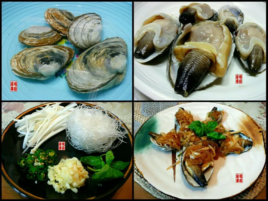 steamed soft shell clams with cellophane noodles and aromatics|steven z.y.さん