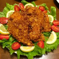 sakurakoさんの料理 バリバリ雷チキン！～鳥むね肉のカレー味コーンフレーク揚げ～