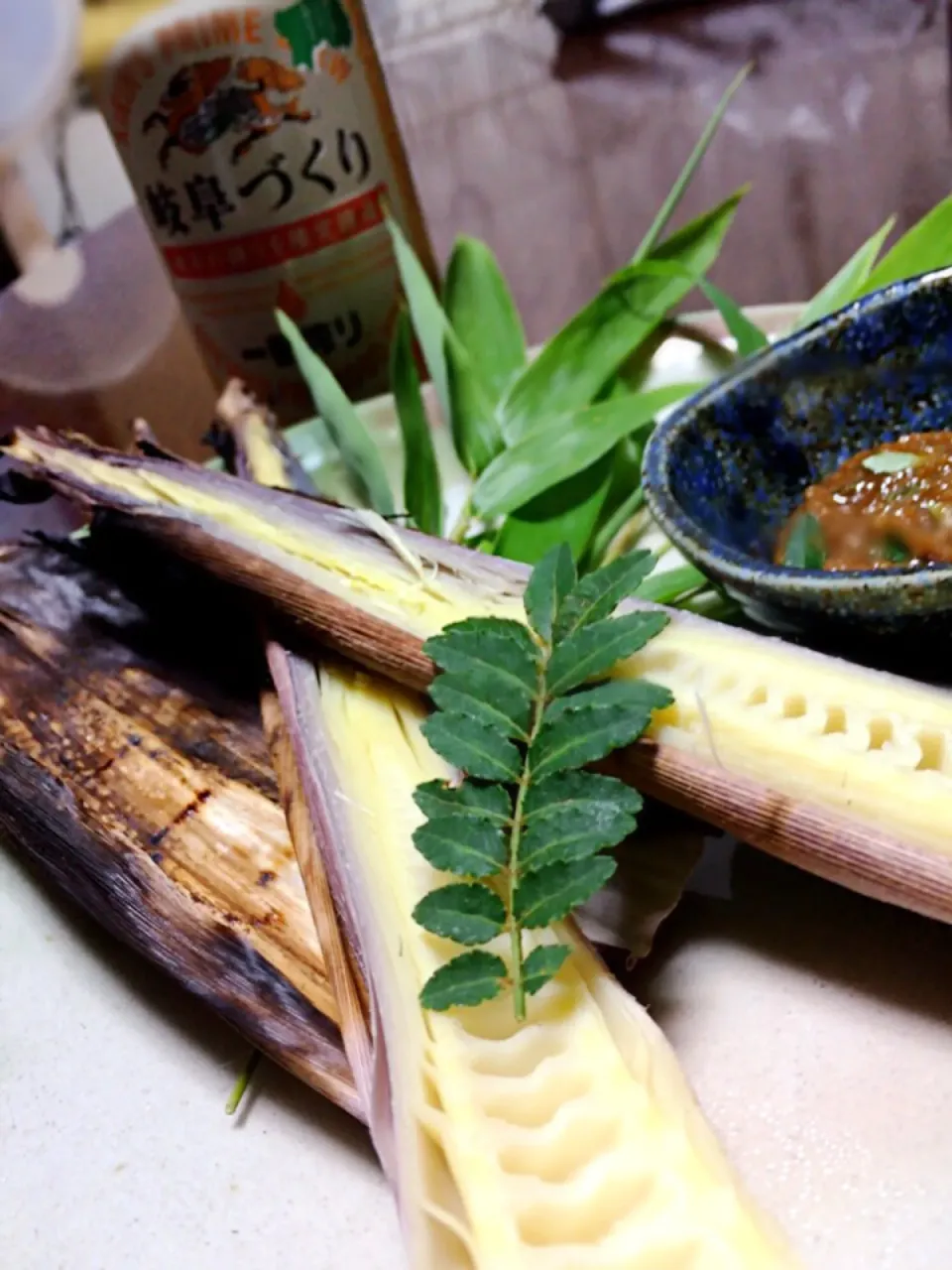 Snapdishの料理写真:焼き破竹  木の芽味噌に一番搾り岐阜づくり🍻🍺😋|Yuuki🍷🍶🍻さん